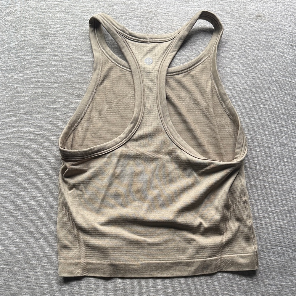 Lululemon Size 4 Women's Tan Racerback Top. Like new.